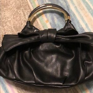 Black bow tie purse with strap